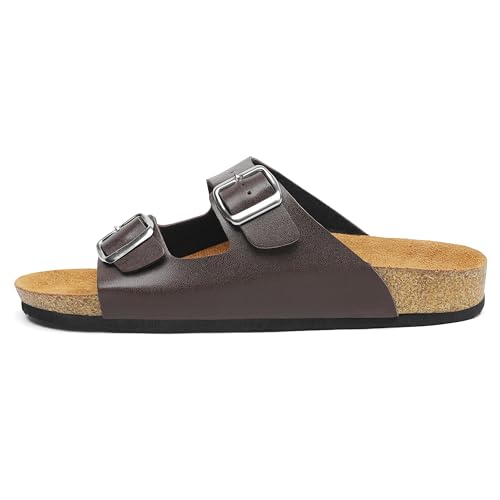 Mishansha Men's Women's Footbed Sandals Comfortable Open Toe Double Buckle Flats Slides2