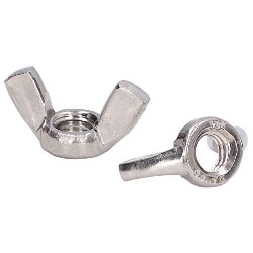 Flügelmuttern, 50 Stück 304 Edelstahl Flügelmuttern Befestigungsteile Schmetterlingsmutter Schrauben Handdrehung Ohr Flügelmuttern Anziehen(M6)