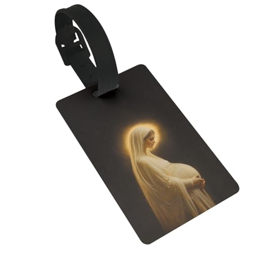 Mary in Blessed Pregnancy Luggage Tags Name Id Label Suitcase Tags, Ideal for Travel Cruise Backpacks Bag