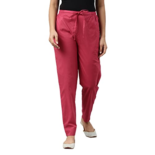 Image of GO COLORS Soft Cotton Pant Full Length for Women| Breathable, Mid Rise