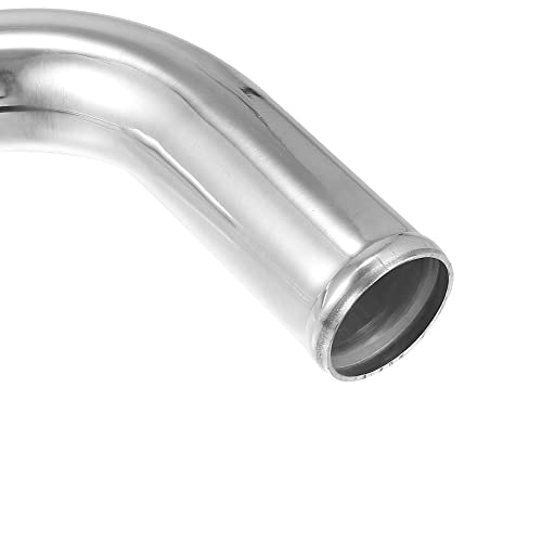 X AUTOHAUX OD 2\" 51mm Leg Length 4\" 100mm Aluminum Alloy Tube Intercooler Pipe 90 Degree Bend Elbow Air Intake Tube Silver Tone for Car