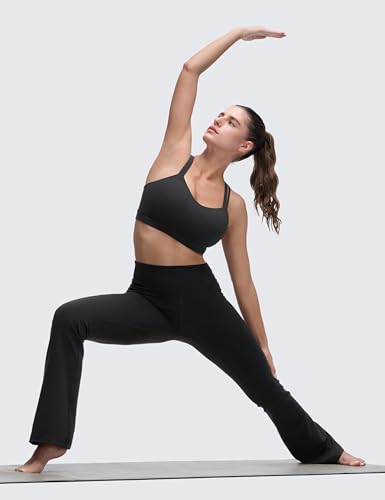 CRZ YOGA Softness Mold Womens Butterluxe U Neck Longline Sports Bras - Supportive Cross Back Double Strap Yoga Top D/DD Cup4