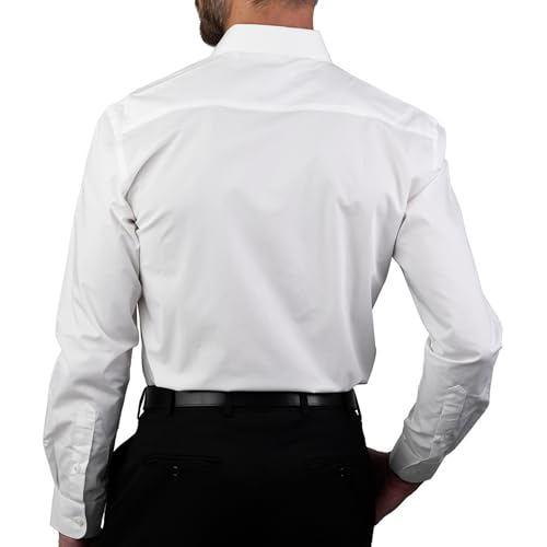 DKNY Men's Slim Fit Dress Shirts Solid Long Sleeve Stretch Wrinkle-Free Formal Shirt Business Casual Button Up Shirts - Image 4