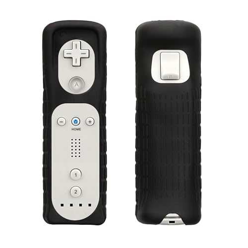 kwmobile Schutzhülle kompatibel mit Nintendo Wii Remote Controller Controller Hülle - Silikonhülle für Spiele-Controller - Controller-Hülle in Schwarz