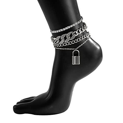 Image of yfstyle Butterfly Ankle Bracelet for Women Rhinestone Anklets Bulk Adjustable Layered Beach Ankle Bracelet Braided Chain Anklet Charm Ankle Bracelet Jewerly Gift