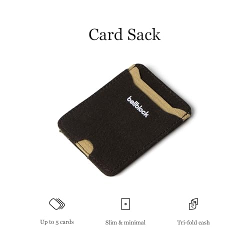 Image of Bellblock Canvas Card Holder for Men /Women | Slim Handcrafted Mens Card Wallet | Upto 5 Cards & Folded Cash | Cotton Canvas | Mocha Black (Pack of 1)