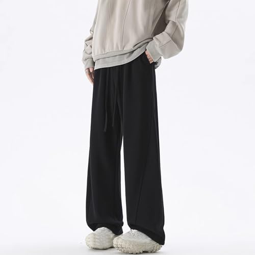 Men's Casual Wide Leg Pants Drawstring Waist Comfortable Loose Fit Trousers for Daily Wear Spring Summer Fashion3