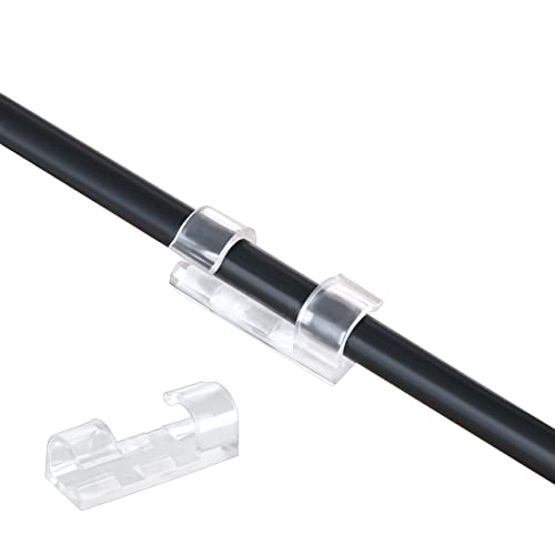 Mitavo 70 piezas Sujetacables Autoadhesivos, Grapas Adhesivas para Cables con Caja de Almacenamiento, Clips para Cables Pared, de Suelo, Escritorio, Transparente