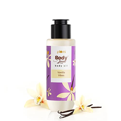 Plum BodyLovin' Vanilla Vibes Body Oil | Intense Moisture & Instant Glow | Long Lasting Warm Vanilla Fragrance | Non-Greasy & Lightweight | Soft & Nourished Skin | For Dry To Very Dry Skin - 100ml
