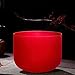 TOPFUND Red 432Hz C# Note Crystal Singing Bowl 8 inch Adrenals Chakra with Heavy Duty Carrying Case and Suede Mallet