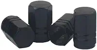 Kit 4 Tampas Válvula Pneu Fluorescente Luminoso Noturno Universal Carro, Moto, Bike Acessório para Proprietários de Veículos(Alumínio - Preto)