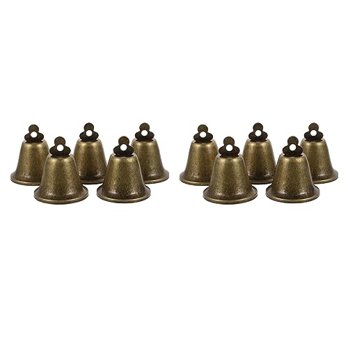 IWOWHERO 10Pcs Vintage Iron Cow Bells for Farming Loud Grazing Pendants Smooth Surface Elegant Design for Livestock Safety Farm Supplies