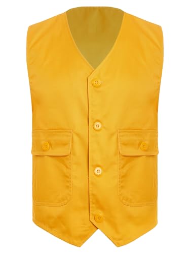 Unisex Kids Girls Boys Volunteer Vest V Neck Waistcoat Team Activities Unform with Pockets for Social Service