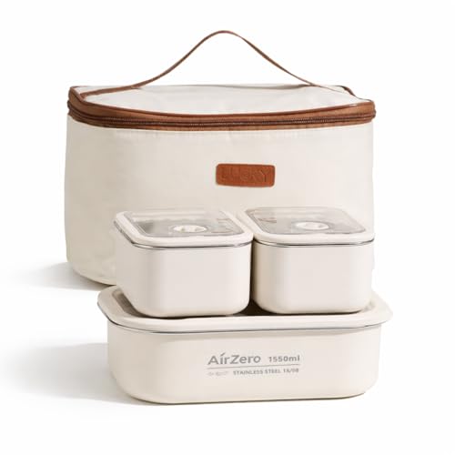 YELONA Insulated Stainless Steel Bento Lunch Box Set with Thermal...