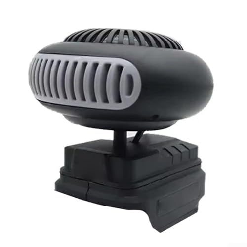 Ventilador eléctrico portátil, 18 V pequeño con soplador ajustable de 360° para coche y uso en interiores, calefacción de aire caliente de bajo ruido, para viajes y campamento (A)