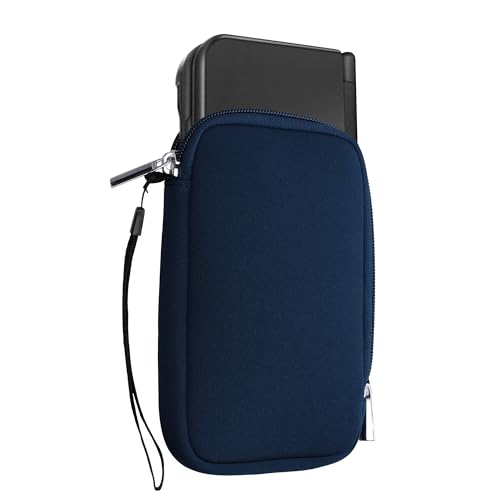 Image of kwmobile Carrying Case Compatible with Nintendo 3DS XL - Neoprene Console Pouch with Zipper - Navy Blue