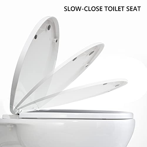 Round Toilet Seat with Built in Child Seat, Slow Close and Easy to Install with American Standard Hinges, Quick Release… - Image 6