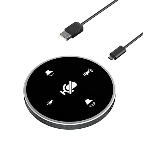 Microphone de conférence USB omnidirectionnel avec haut-parleur et boutons tactiles muet