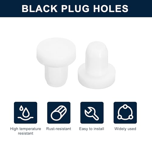 Image of uxcell 16 Pieces White Rubber Stopper, 4.5mm Plug Holes for 4-4.3mm /0.16-0.17 inch Hole