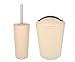 Produktbild MamboCat Kela WC-Garnitur-Set MARTA, 2-tlg, WC-Bürste + Schwingdeckeleimer, 5L, Kunststoff, creme-beige/silber, matt, WC-Bürste im modernen Look, edle Badezimmeraccessoires
