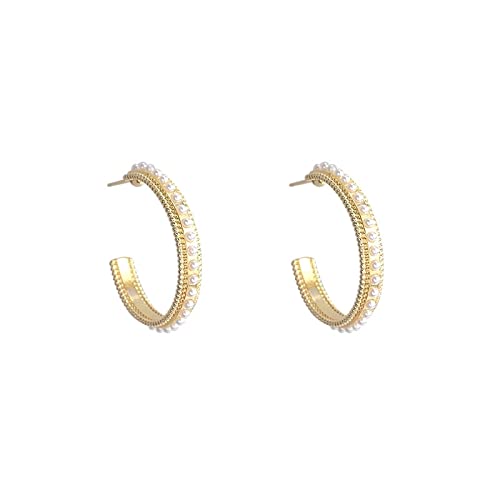 Boucles d'oreilles argent 925 anti-allergie avec perle rétro ronde