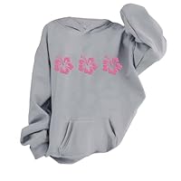 Girls Flower Graphic Hoodie Cotton Soft Lightweight Long Sleeve Jumper Sweatshirts with Pockets Drawstring Kids Oversized School Preppy Casual Hooded Clothes