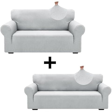 ZNSAYOTX 1 Piece Jacquard Couch Covers for 3 Cushion Couch + Couch Covers for 2 Cushion Couch High Stretch Loveseat Slipcover for Pets Dogs Anti Slip Love Seat Sofa Slipcover Furniture Protector Cover