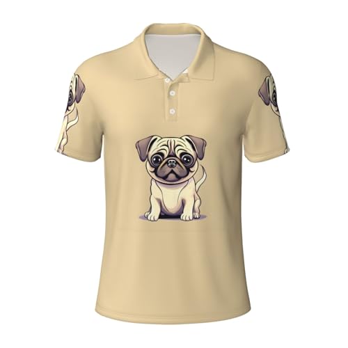 Polo respirant homme pour l'été look décontracté motif carlin amusant