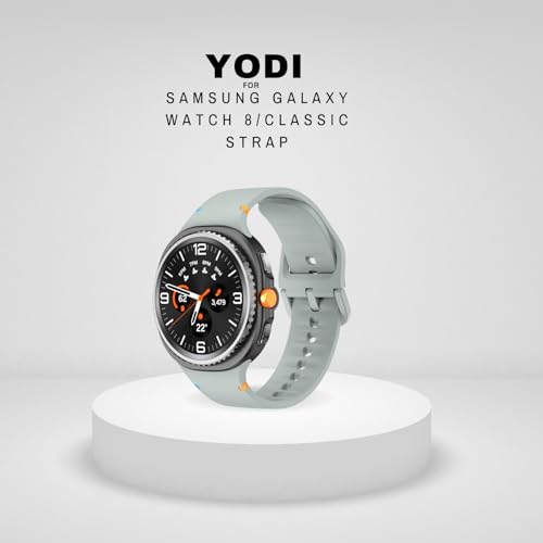 Image of YODI Strap Bands Compatible With Samsung Galaxy Watch 8 40mm 44mm /Watch 8 Classic 46mm Band,silicone strap with stitching Design Wristband for Galaxy Watch 8 /8 Classic Small /Large Size
