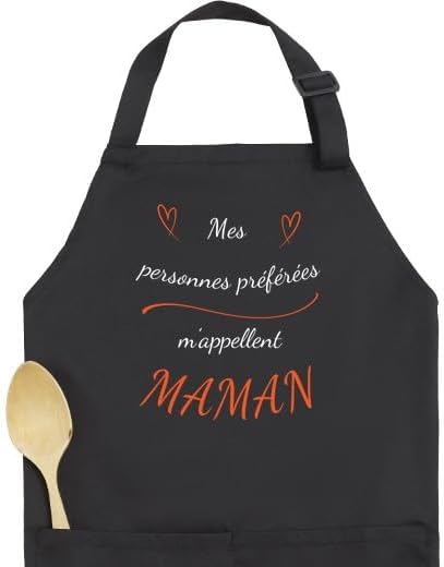 Tablier De Cuisine Maman Personnalisé - Tablier Fête Des Mères Personnalisable, Idéal Pour Les Passionnées De Cuisine