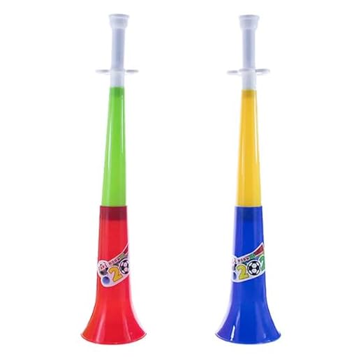 Niuhong 2 Pcs Cuerno Vuvuzela Tröte Muy Fuerte Bocinas Que Hacen Ruido Tocando Trompeta Plástico Fanfarria Fútbol Generadores Ruido Trompetas Hincha Voz Alta Eventos Deportivos Partido (A)