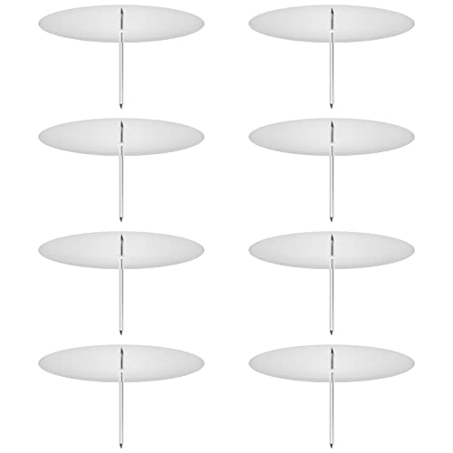 8 Pieces Candle Holders for Advent Wreath，8cm Advent Candle Plate Metal Candle Studs For Christmas Advent Wreath Decorations（Silver）