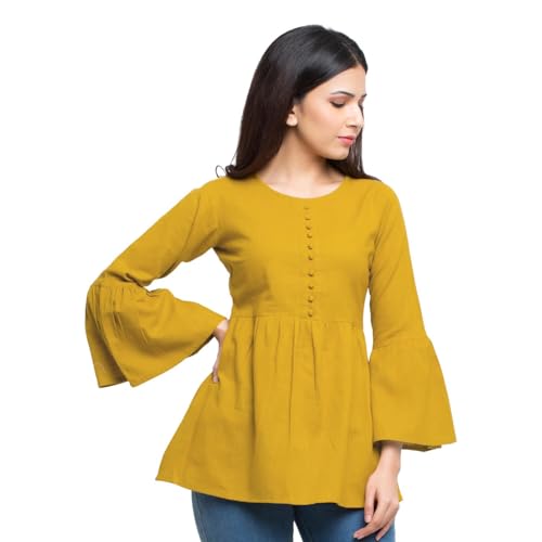 Image of Yash Gallery Women's Cotton Regular Fit Top