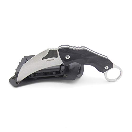 MASALONG Phantom Claw Outdoor Survival Tactical karambit Knife kni145 (Silver Stone wash)