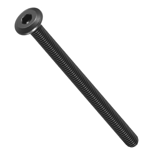 Image of METALLIXITY Flat Head Hex Socket Cap Screws Bolts(M6-1x80) 10Pcs, 304 Stainless Steel Hex Socket Furniture Bolts Screws - for Furniture Woodworking Project, Black