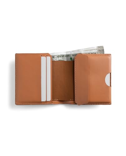 Image of DailyObjects Tan Even Bi-Fold Wallet | Men | Premium Design | Full-Grain Leather | Gents Wallet Branded | Handcrafted | Guys | Card Holder | Dedicated Sleeve | Flap Pocket