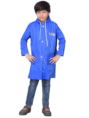 Image of Dollar Rainguard Kids' Full Sleeve Solid Long Raincoat With Adjustable Hood and Pocket