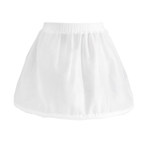ALCXAZS Enagua de crinolina corta de un aro para niñas, color Para blanco. Accesorio para faldas o vestidos infantiles que realza el volumen los vestidos. Enagua un aro.