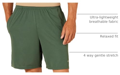 Image of Amazon Essentials Men's Athletic Basketball Gym Shorts, Breathable Moisture Wicking Loose-Fit with Elastic Waist, Pack of 2