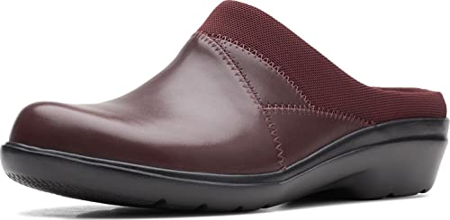 Clarks Women's Sashlyn Clog, Burgundy Combi, 8.5