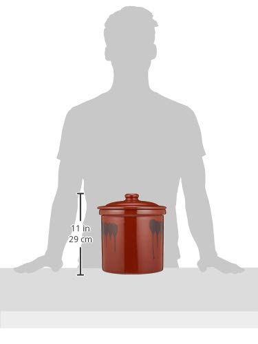 Amazon｜ヤマキイカイ(Yamakiikai) 漬物器 茶 5.4L 蓋付切立瓶3号 H10