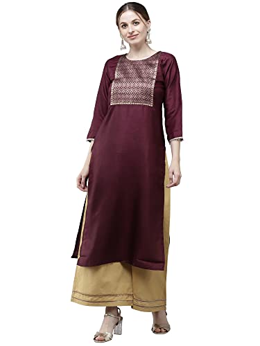 Image of INDO ERA Women's Cotton Straight Fit Straight Kurta