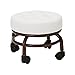 Rolling Stool Okrągły stołek na kółkach retro, niski stołek dziecięcy obrotowy 360 stopni, stołek do pedicure z kółkami na kółkach, 27X34 cm(Color:style1)