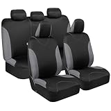 BDK UltraSleek Gray Seat Covers for Cars, Two-Tone Front Seat Covers with Matching...