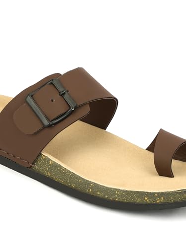 Image of Men Thumb Style Slippers | Ethnic Slip-On Sandals | Traditional Footwear | Comfortable Rubber Sole Chappals | Casual Slippers for Men