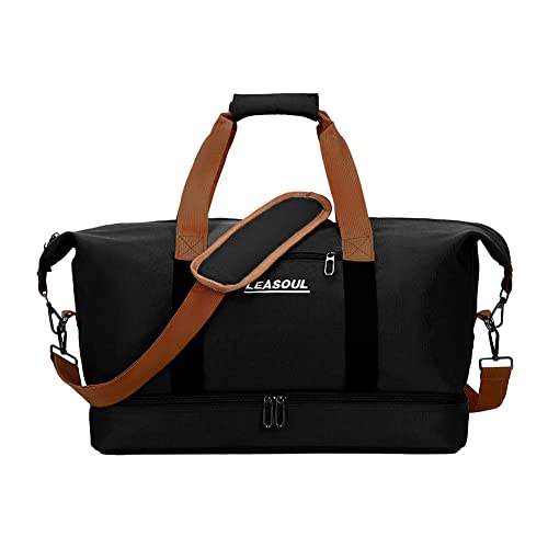 LEASOUL Sporttasche für Damen und Herren mit Schuhfach und Nassfach Tasche für Sport Fitness Gym Bag Trainingstasche Faltbare Reisetasche