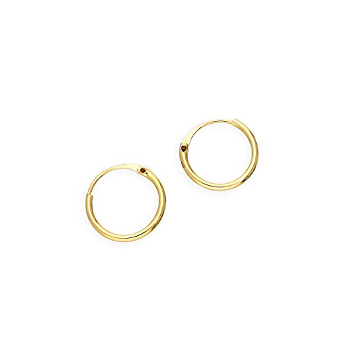 Boucles d'oreilles créoles en or 9k de haute qualité au fini poli miroir