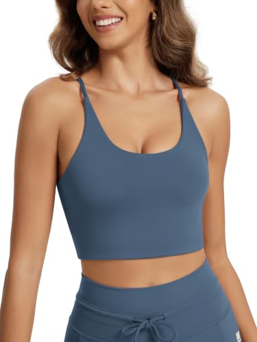 Image of ODODOS Halter Sports Bra for Women Non Padded Strappy Cropped Tops Workout Yoga Crop