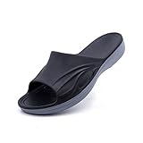 HAISERVEN Männer Hausschuhe Schuhe Sommer Weiche Schuhe Mode Männer Wasserschuhe Hausschuhe Outdoor Gummi Flache Männer Sandalen Strand Schuhe Hausschuhe (Color : Black Gray, Shoe Size : 54)