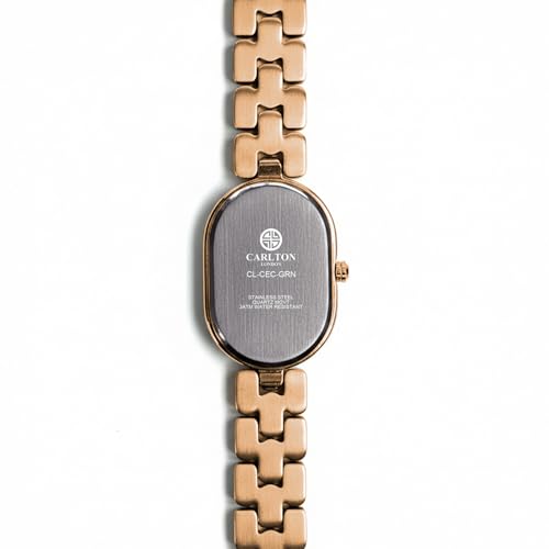 Image of Carlton London Women Cecil Analog Watch, Oval Dial, Stainless Steel Strap, Quartz Movement, 30M Water Resistant, Casual Wear